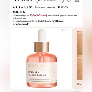 Biossance squalane + vitamin C rose oil NEW